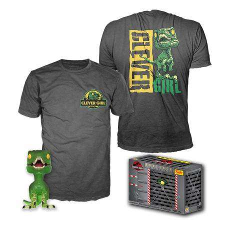 Funko Pop! & Tee - Velociraptor - Jurassic Park - Exclusive 10cm Funko Pop! & Tee - Velociraptor - Jurassic Park - Exclusive 10cm