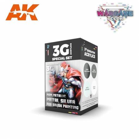 Non Metallic Metal Silver Wargame Color Set - Pintura AK Interactive