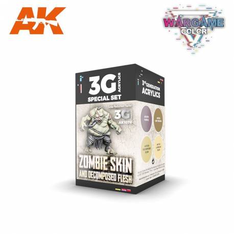 Zombie Skin and Decomposed Flesh Wargame Color Set - Pintura AK Interactive