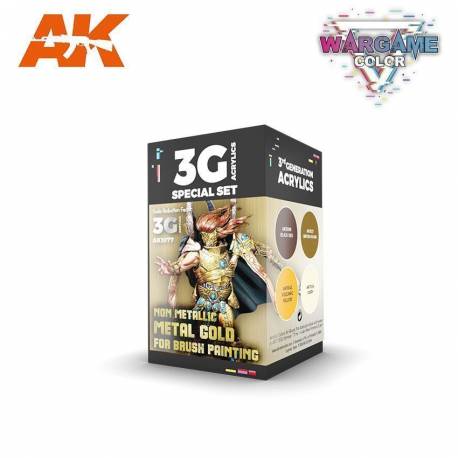 Non Metallic Metal Gold Wargame Color Set - Pintura AK Interactive Non Metallic Metal Gold Wargame Color Set - Pintura AK Interactive
