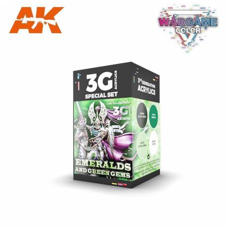Emeralds and Green Gems Wargame Color Set - Pintura AK Interactive