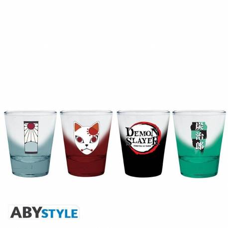 Set de 4 Vasos de Chupito Kimetsu No Yaiba