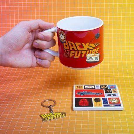 Pack Taza Llavero y Posavasos Out a Time - Regreso al Futuro