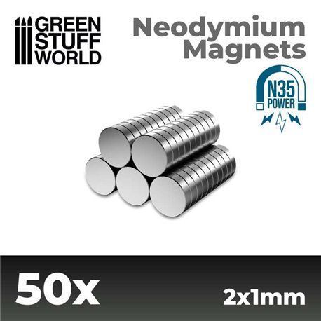 Imanes Neodimio 2x1mm 50 unidades - GSW Imanes Neodimio 2x1mm 50 unidades - GSW