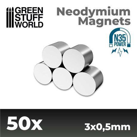 Imanes Neodimio 3x0,5mm 50 unidades - GSW Imanes Neodimio 3x0,5mm 50 unidades - GSW