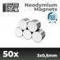 Imanes Neodimio 3x0,5mm 50 unidades - GSW Imanes Neodimio 3x0,5mm 50 unidades - GSW