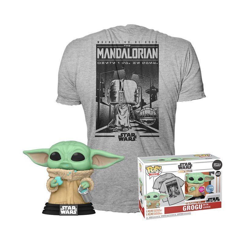 Funko Pop! & Tee Grogu with Cookie - The Mandalorian - Star Wars - Exclusive 10cm