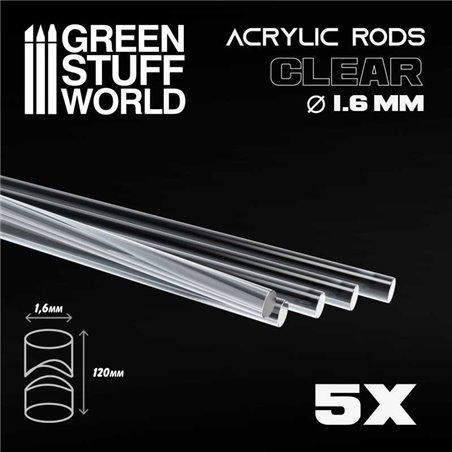 Barras Acrilicas - Redondas 1,6 mm transparentes - GSW
