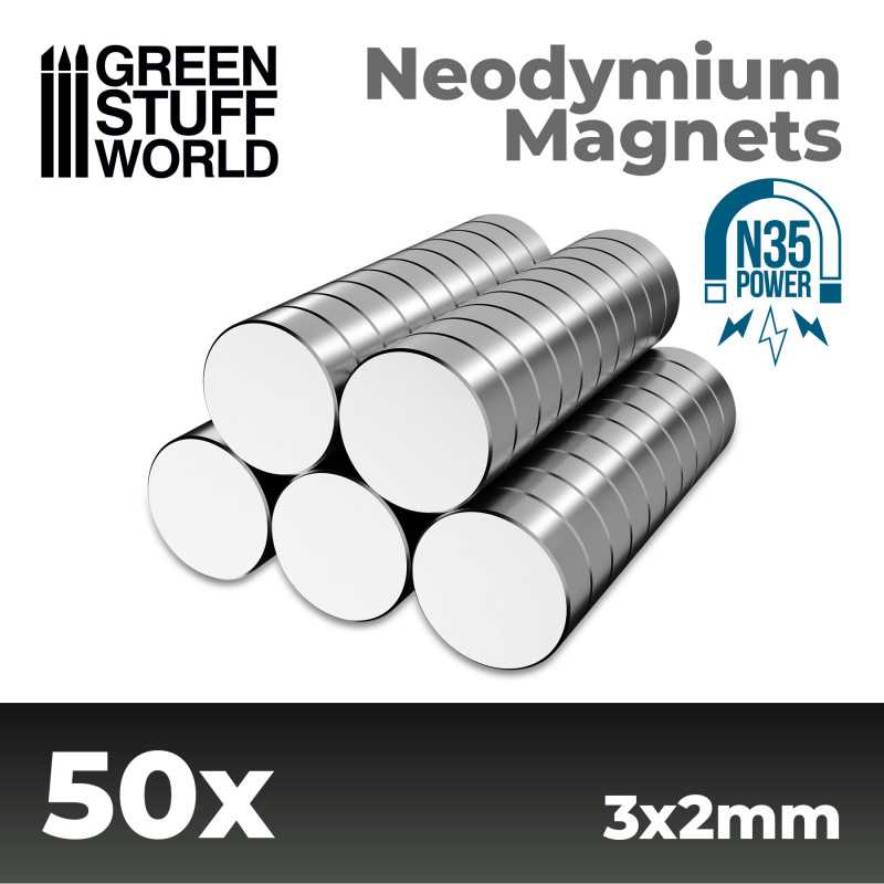 Imanes Neodimio 3x2mm 50 unidades - GSW Imanes Neodimio 3x2mm 50 unidades - GSW