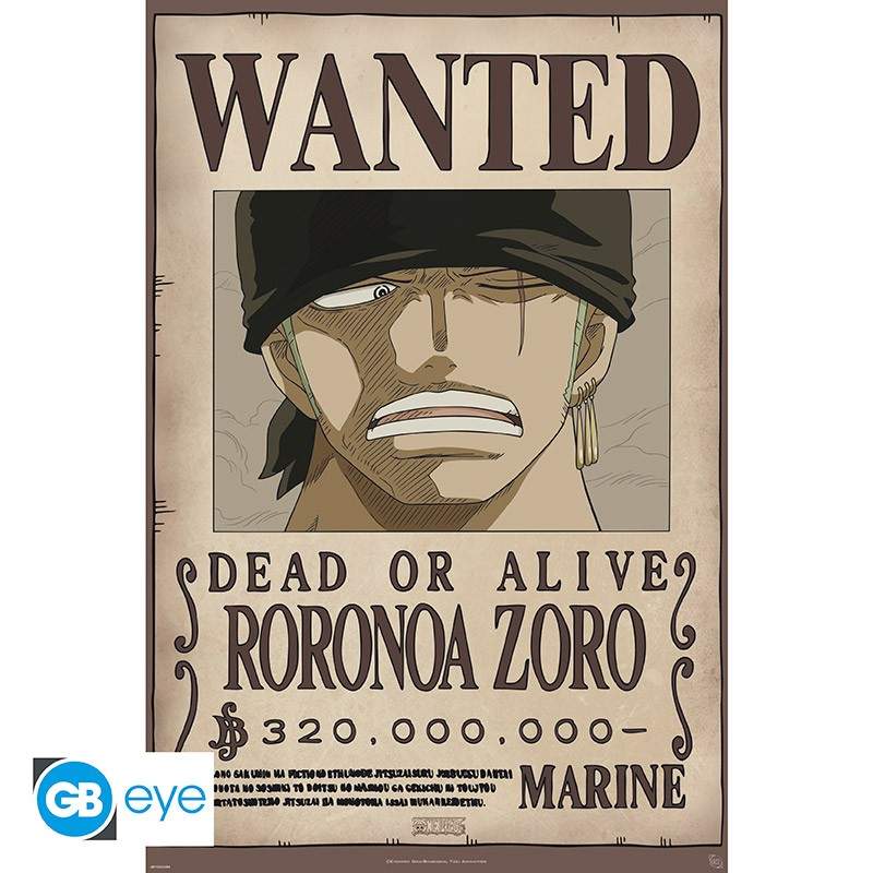 Maxi Poster Wanted Zoro - One Piece Maxi Poster Wanted Zoro - One Piece
