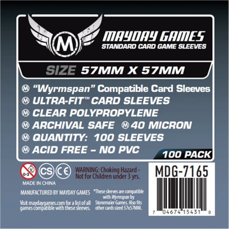 Fundas Mayday Games Tamaño Wyrmspan 57 x 57 mm Fundas Mayday Games Tamaño Wyrmspan 57 x 57 mm