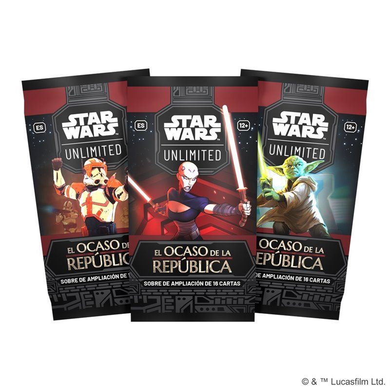 Star Wars Unlimited: El Ocaso de la República - Sobre de 16 Cartas en Español