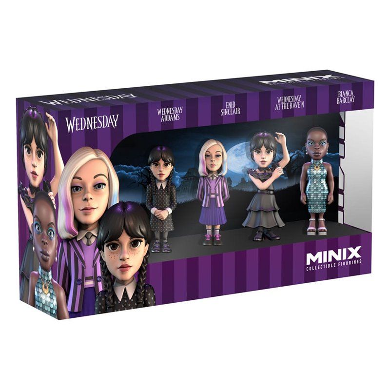 Minix Miércoles Addams Pack de 4 - Wednesday Figura 7 cm Minix Miércoles Addams Pack de 4 - Wednesday Figura 7 cm