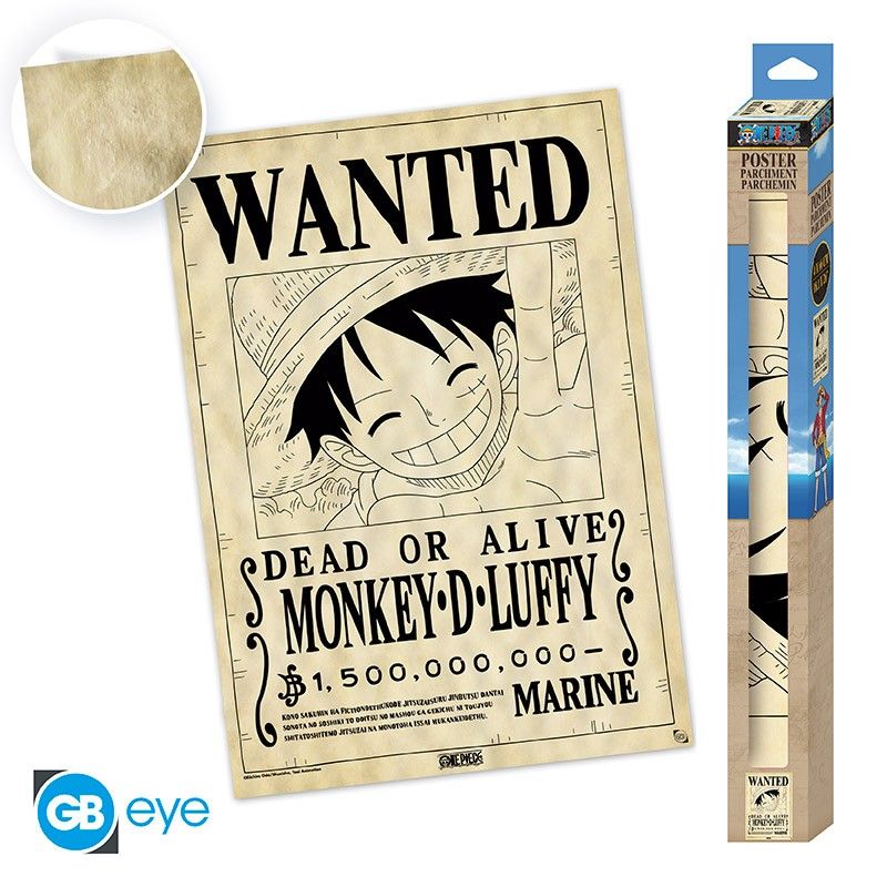 Poster de Pergamino One Piece - Wanted Luffy Poster de Pergamino One Piece - Wanted Luffy