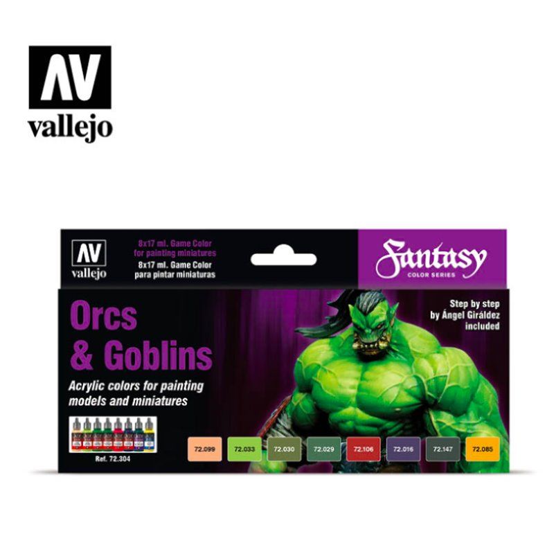 Orcs & Goblins Game Color Paint Set - Game Color Pintura Vallejo Orcs & Goblins Game Color Paint Set - Game Color Pintura Vallejo