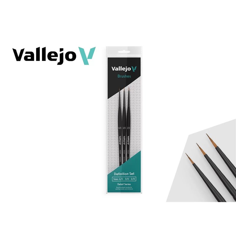 Set de Pinceles Detalle Redondo 4/0, 3/0 y 2/0 - Vallejo Synthethic Brush Set de Pinceles Detalle Redondo 4/0, 3/0 y 2/0 - Vallejo Synthethic Brush