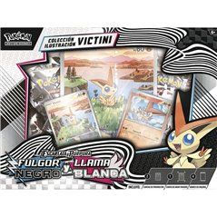 Pokemon Escarlata y Púrpura: Colección Ilustración Victini Llama Blanca / Fulgor Negro Castellano