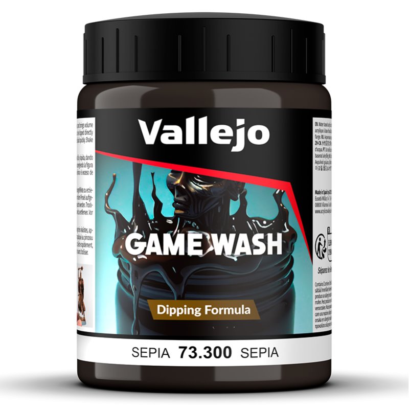 Lavado Sepia - Sepia Wash 200 ml Dipping Formula - Pintura Vallejo Lavado Sepia - Sepia Wash 200 ml Dipping Formula - Pintura Vallejo