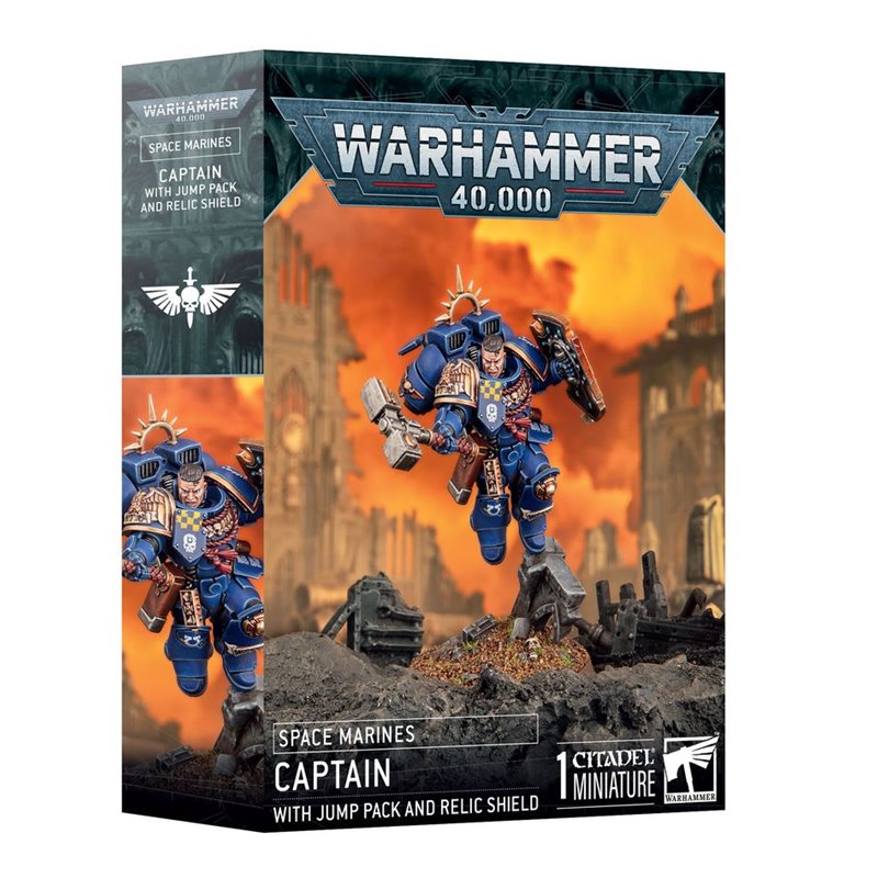 Space Marines Capitán con Propulsor de Salto y Escudo Reliquia - Captain with Jump Pack and Relic Shield