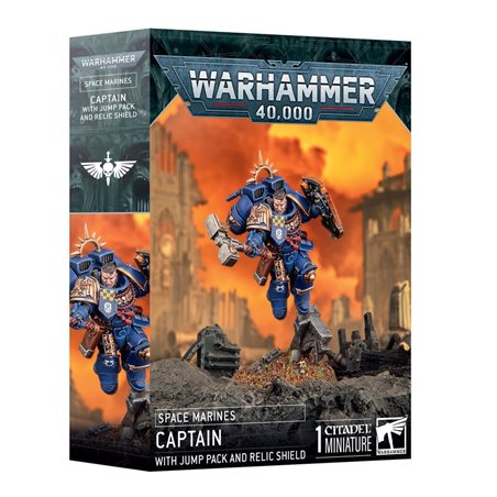 Space Marines Capitán con Propulsor de Salto y Escudo Reliquia - Captain with Jump Pack and Relic Shield