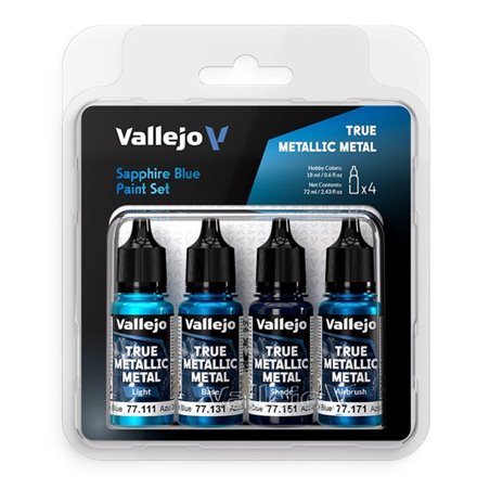 Azul Zafiro Set - Sapphire Blue Set - True Metallic Metal - Pintura Vallejo