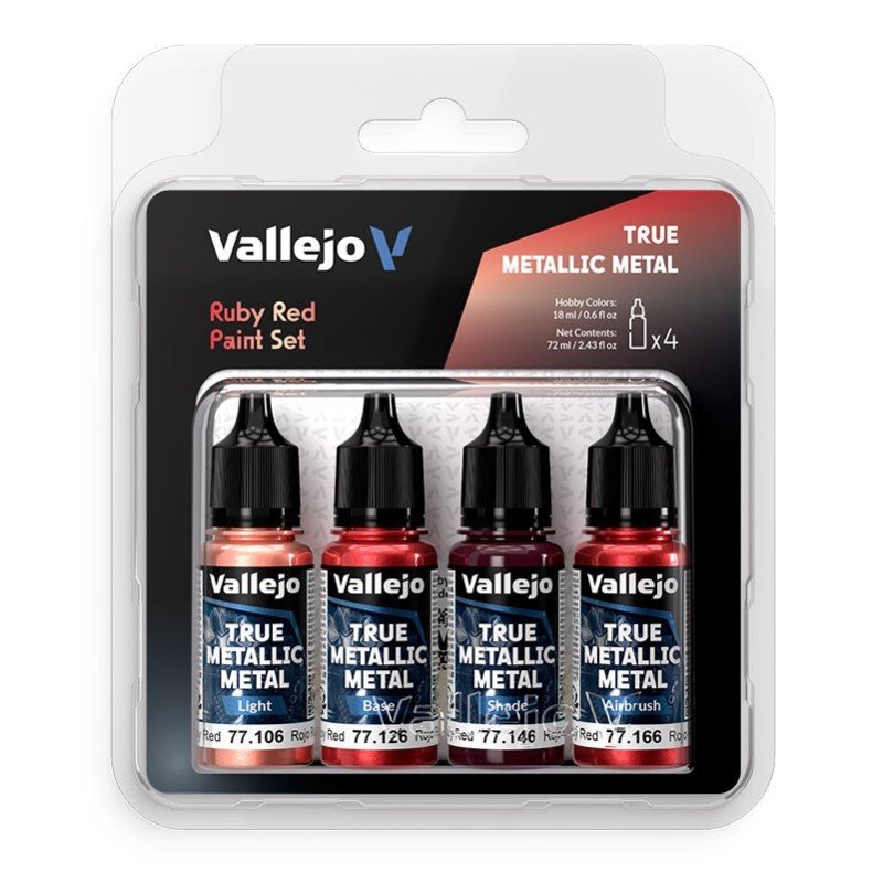 Rojo Rubi Set - Ruby Red Set - True Metallic Metal - Pintura Vallejo Rojo Rubi Set - Ruby Red Set - True Metallic Metal - Pintura Vallejo