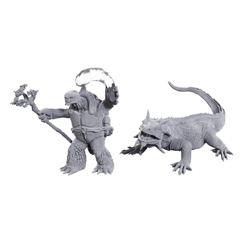 Tortle Druid & Wild Shape Giant Lizard - Miniatura Dungeons and Dragons D&D