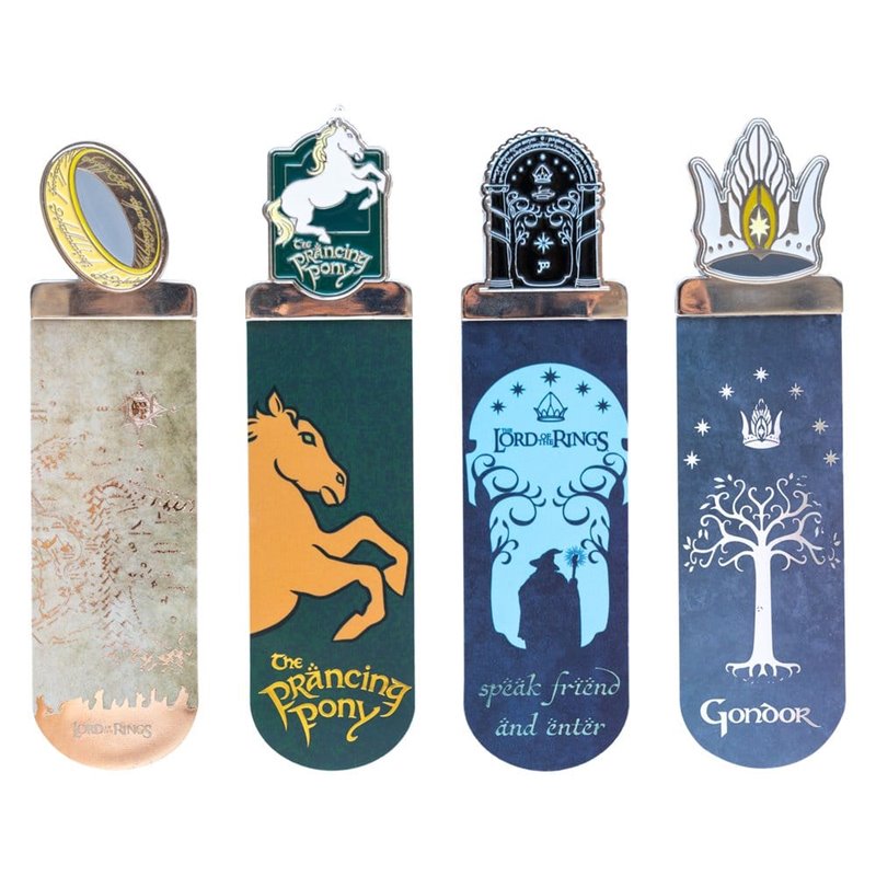 Set de 4 Marcapáginas Metálico El Señor de los Anillos