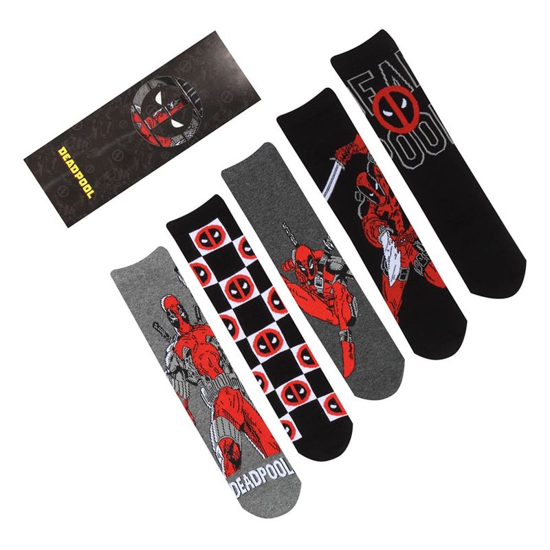 Calcetines Deadpool 5 Pares Talla 40-43 - Marvel Calcetines Deadpool 5 Pares Talla 40-43 - Marvel