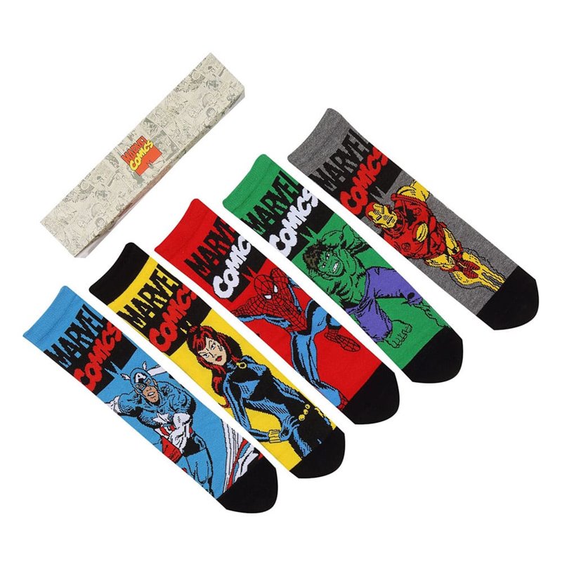 Calcetines Vengadores 5 Pares Talla 40-43 - Marvel Calcetines Vengadores 5 Pares Talla 40-43 - Marvel
