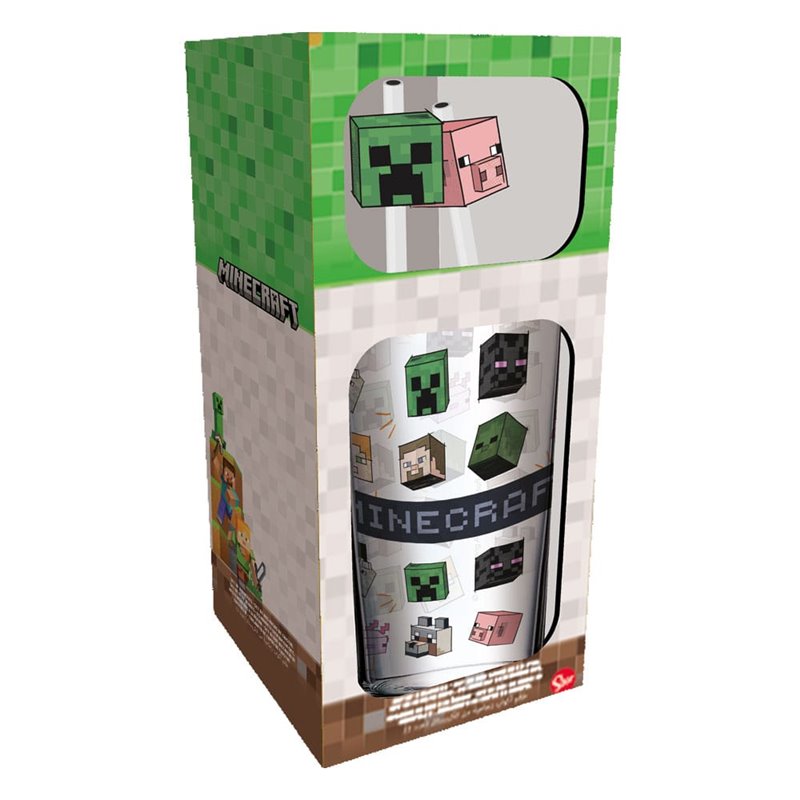 Vaso Tumbler con Pajitas Metálicas Characters - Minecraft Vaso Tumbler con Pajitas Metálicas Characters - Minecraft
