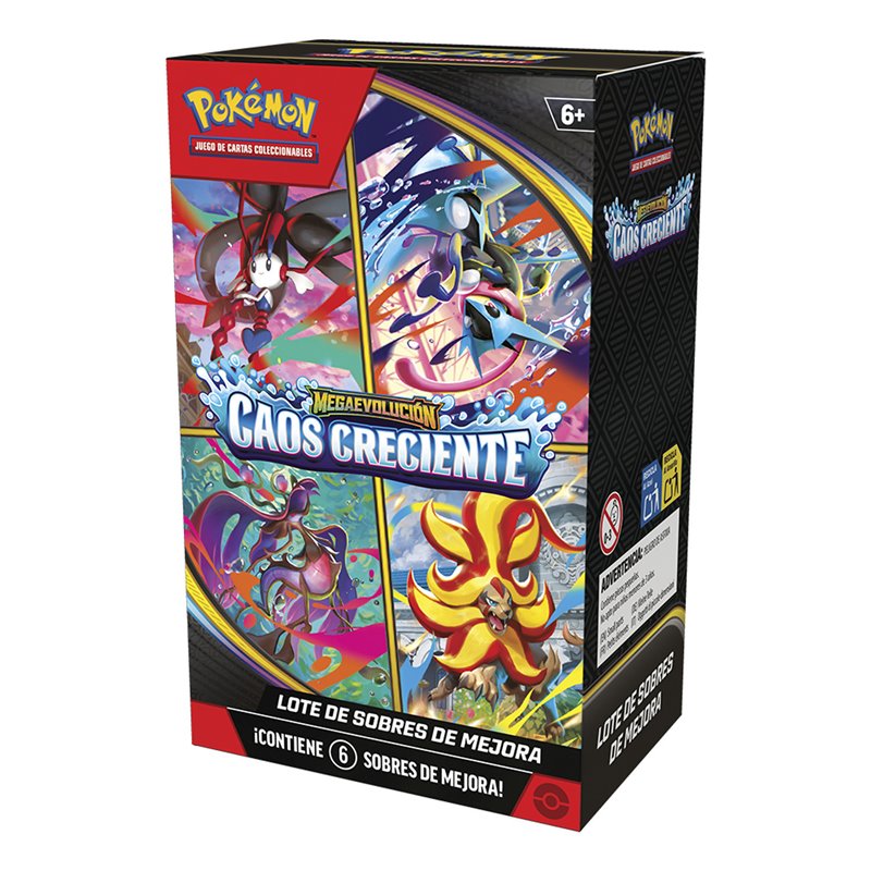 Pokemon Megaevolución Caos Creciente - Lote de 6 Sobres de Mejora Castellano