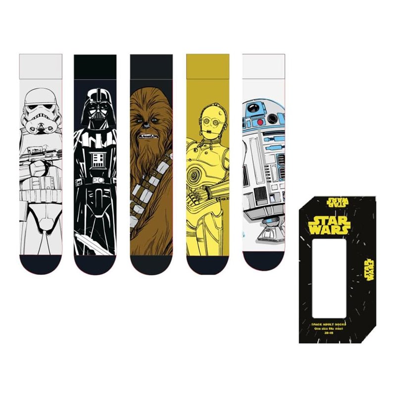Calcetines Star Wars Pack de 5 Pares Talla 38-45 Calcetines Star Wars Pack de 5 Pares Talla 38-45