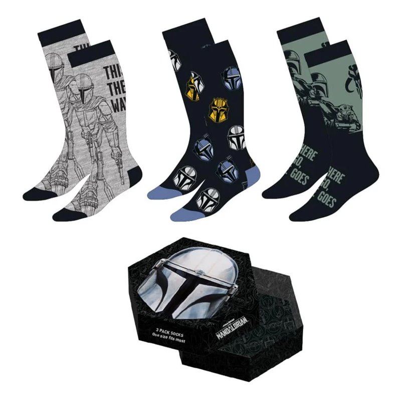 Calcetines Star Wars The Mandalorian Pack de 3 Talla 38-45 Calcetines Star Wars The Mandalorian Pack de 3 Talla 38-45