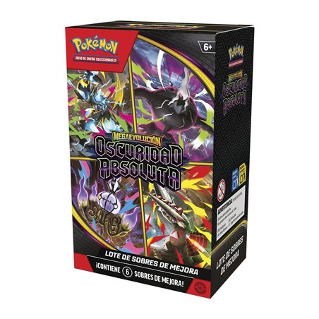 Pokemon Megaevolución Oscuridad Absoluta - Lote 6 sobres de Cartas de Mejora Castellano
