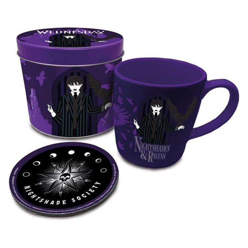 Pack Taza + Posavasos en Lata - Nightshades & Ravens - Wednesday Pack Taza + Posavasos en Lata - Nightshades & Ravens - Wednesday