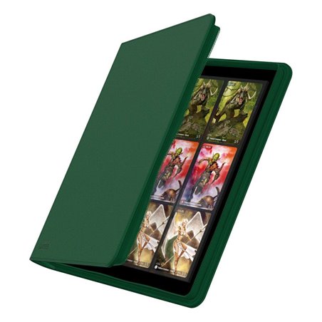 Zipfolio 480 24-Pocket Xenoskin - Carpeta para Cartas Verde - Album con Cremallera